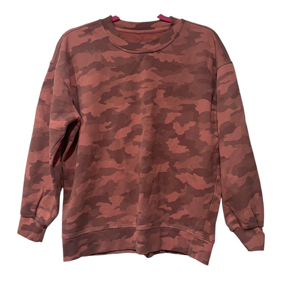 Lululemon Perfectly Oversized Crew Heritage Camo Brier Rose Multi Pink Size 6